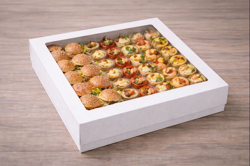 BOITE PATISSIERE 300G AV.F 32X32X8 PQT DE 25