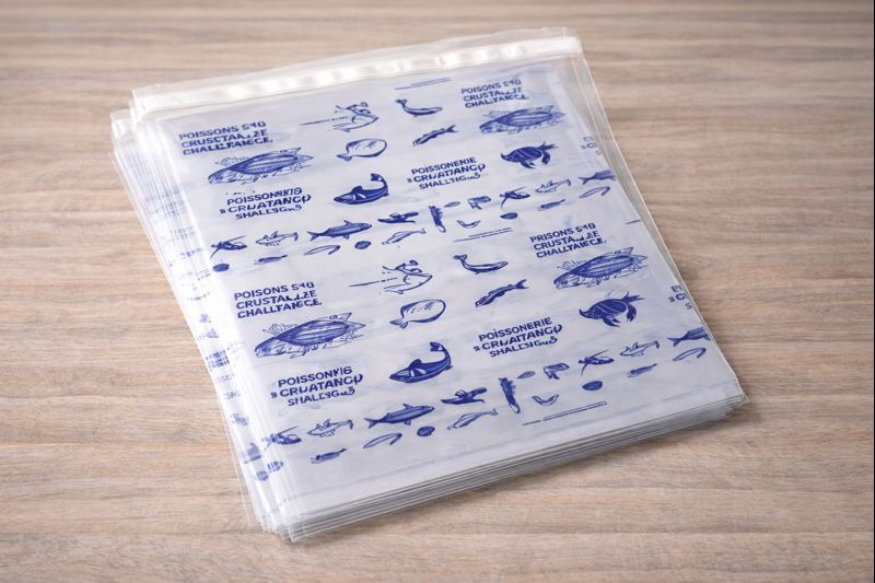 POCH. BI PE POISSONNERIE A FERMETURE ADHESIVE ( PQT DE 250 )