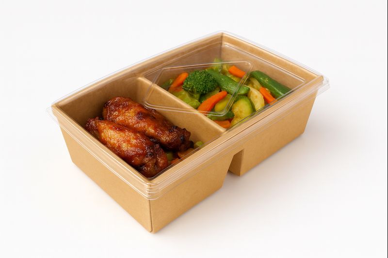 BOITE RECT K 1200ML AV COMP + COUV ( PQT DE 50 )