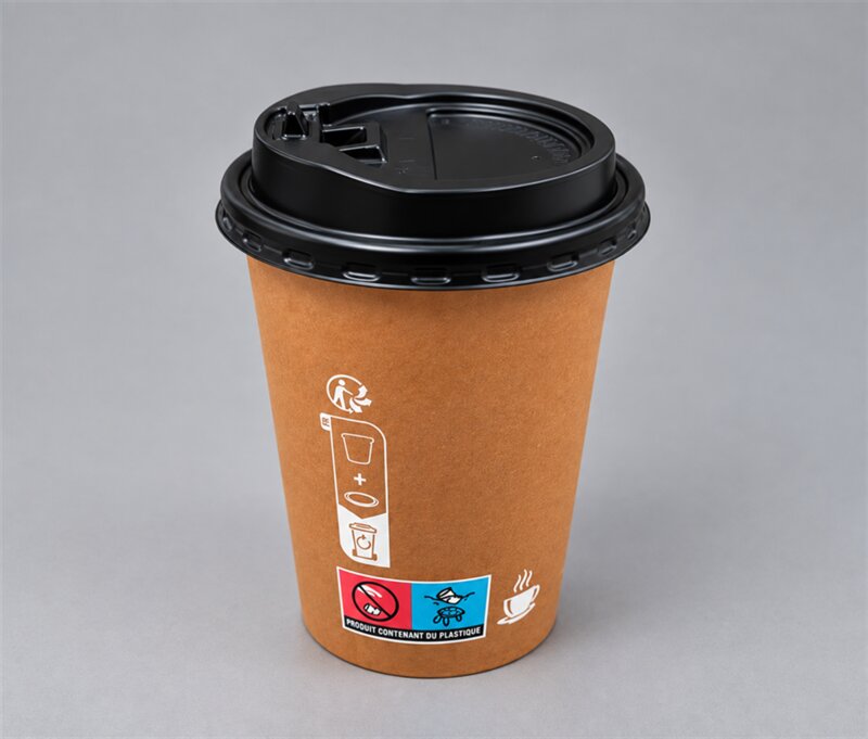 GOBELET KRAFT CAFE/THE 12oz + COUV PQT DE 50