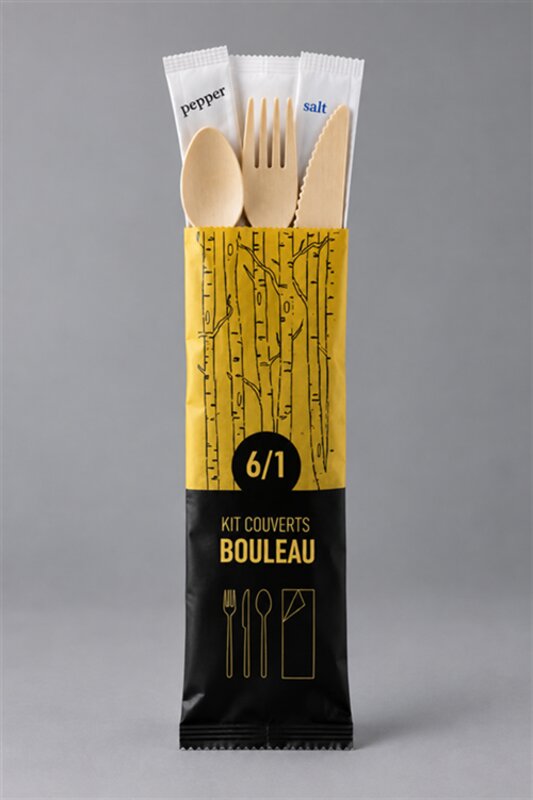 SET DE COUVERT EN BOIS 6EN1 X50
