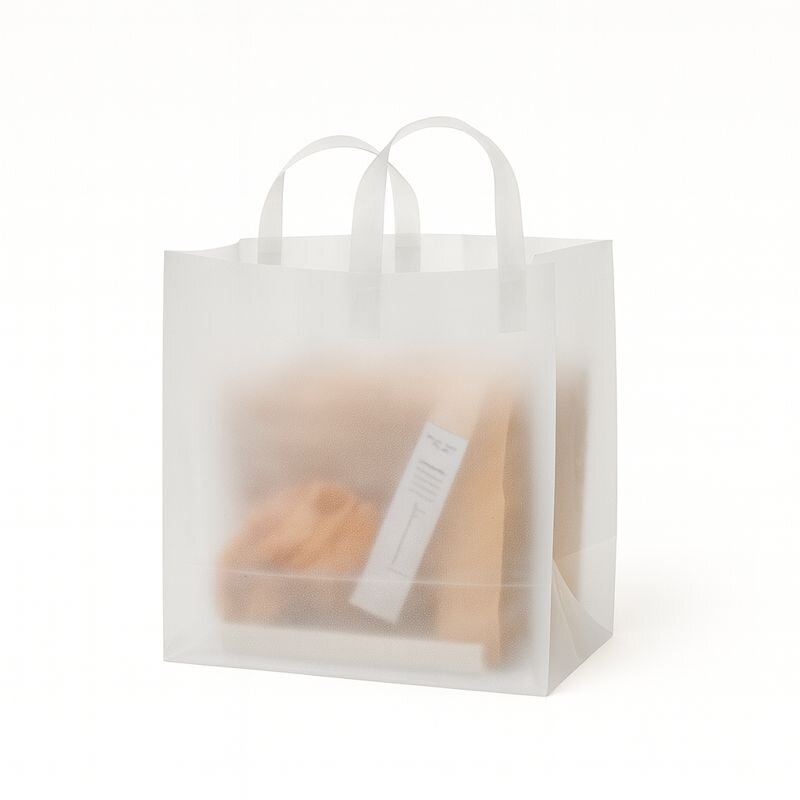 SAC 26X20X26 ANSE PLATE "EFFET CALQUE"(PQT X50 )