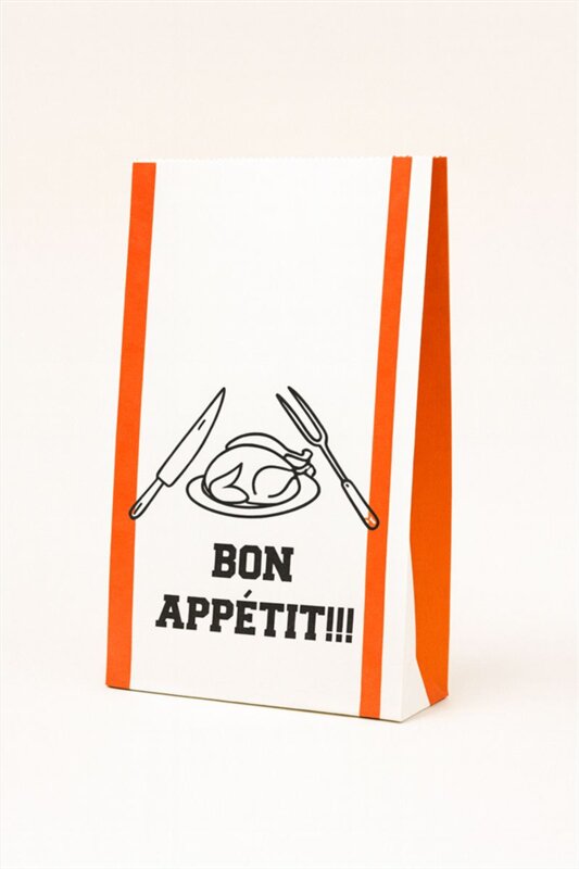 SAC SOUFFLET FRITURE BRUN 70G 18X6.5X35 ( CT DE 500 )