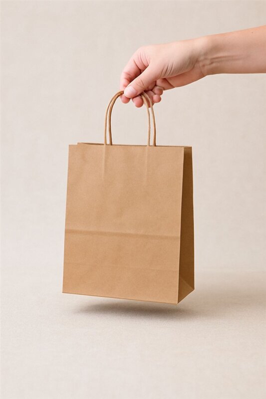 SAC KRAFT BRUN 90G 21X27X11 (PQT DE 50) TORSADES