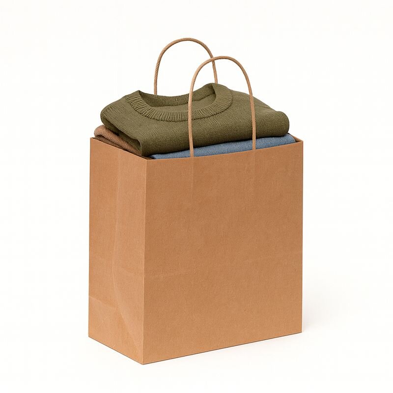 SAC KRAFT BRUN 90G 25X27X13 (PQT DE 50) TORSADES