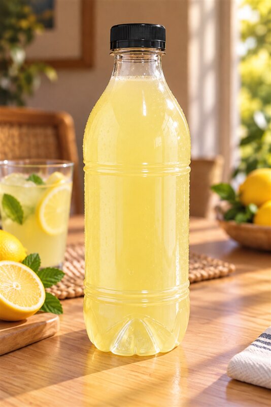 Bouteille en PP transparente de 500ml avec bouchon noir