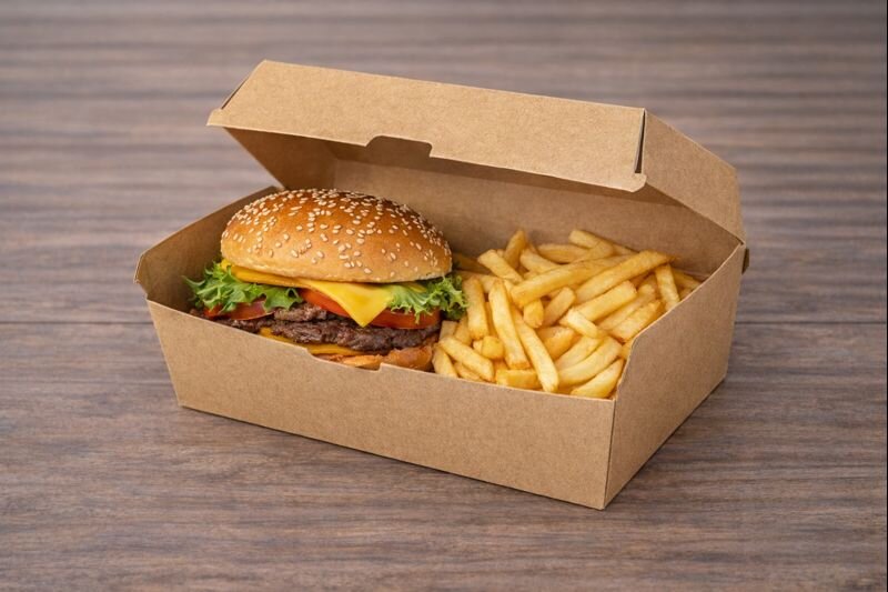 BOITE KRAFT X100 56*38*39CM ( PQT 100 ) BURGER