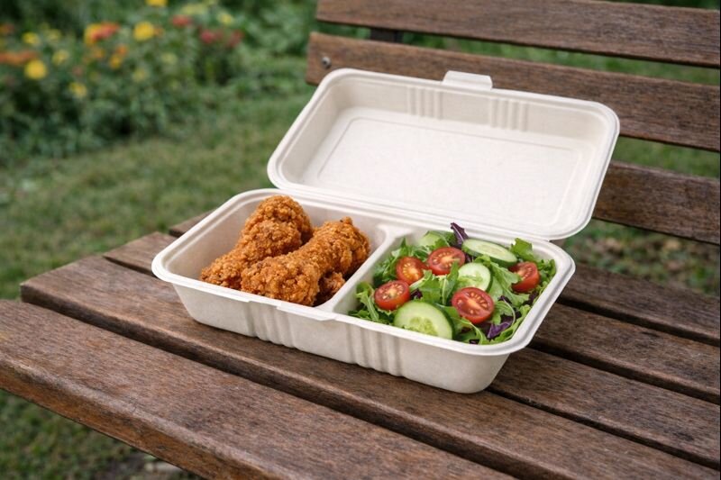BAGASSE BARQ 780ML 2COMP ( CT DE 250 )