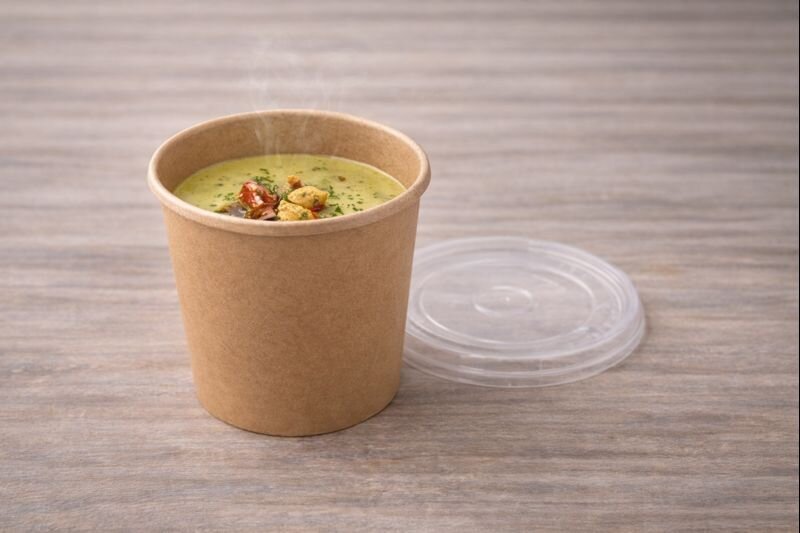 GOBELET BRUN 12OZ + COUV PP ( CT DE 500 )