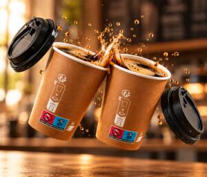 GOBELET KRAFT CAFE/THE 12OZ + COUV CT1000