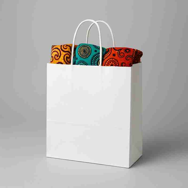 SAC KRAFT BLANC 90G 25X27X13 PQT DE 50 TORSADES